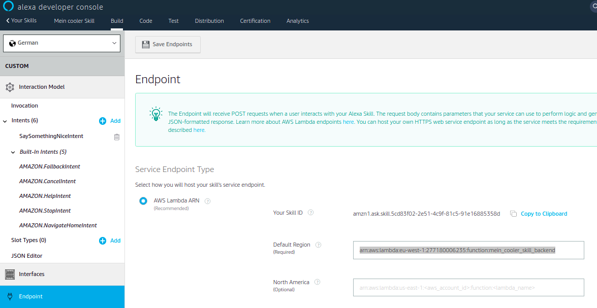 Alexa Skill mit ASK und AWS Lambda (German) | bahnson @ GitHub